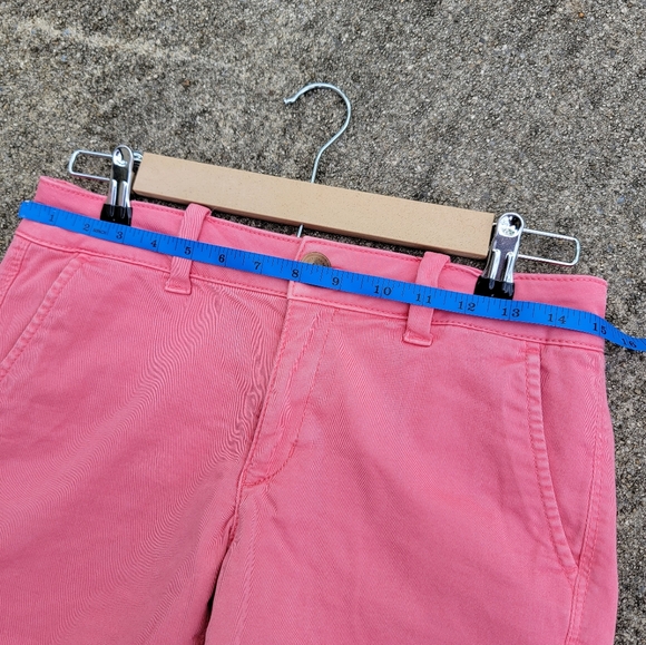 American Eagle Midi Twill Coral Pink Chino  Shorts Women's Size 8 - Picture 6 of 13
